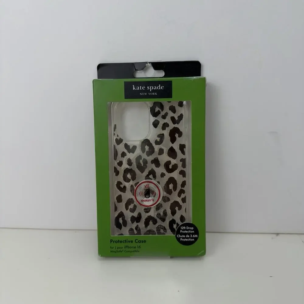 NIB Kate Spade iPhone 16 Pro Glitter Leopard Case